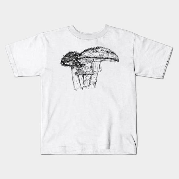 Mushrooms Image Kids T-Shirt by rachelsfinelines